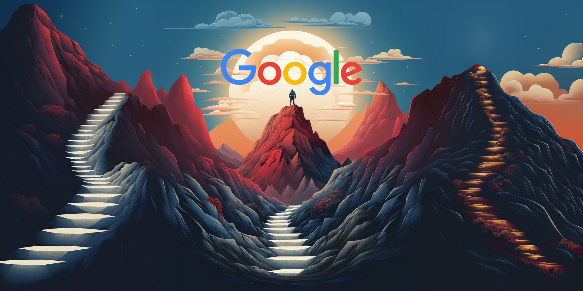 Mann hat Gipfel zu Google erklommen