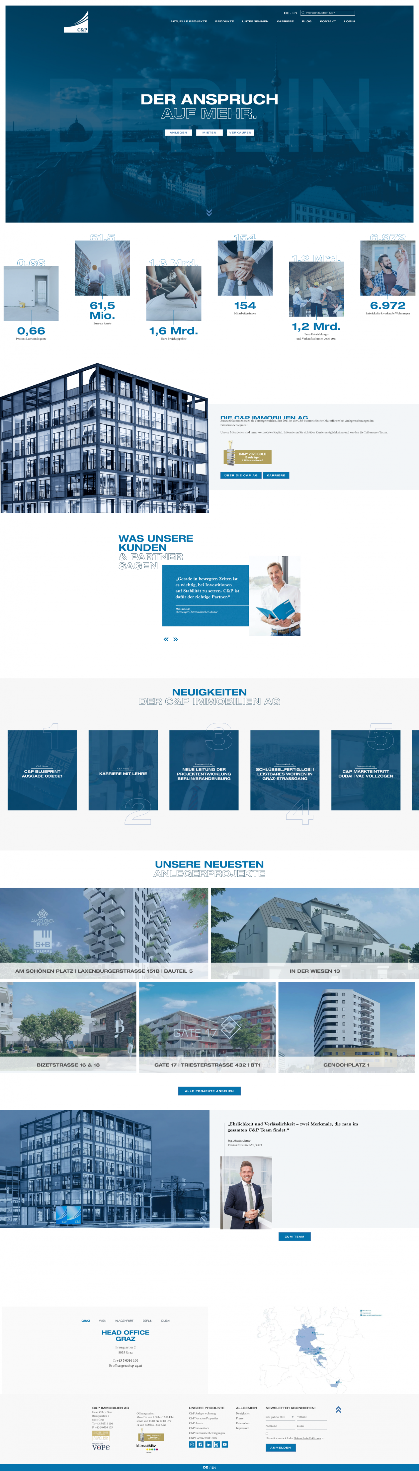 blaue website