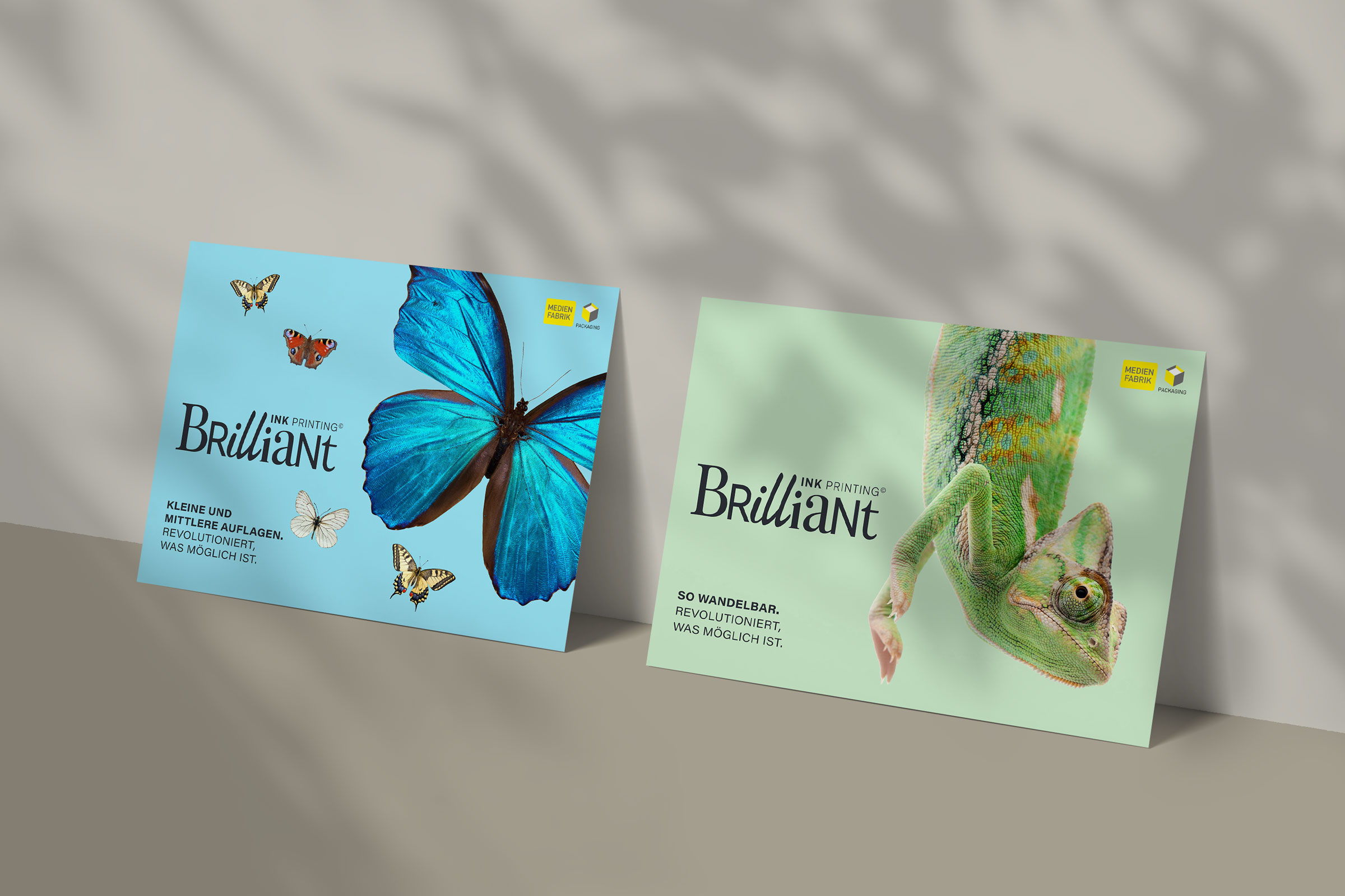 ansicht postkarten für brilliant ink kampagne