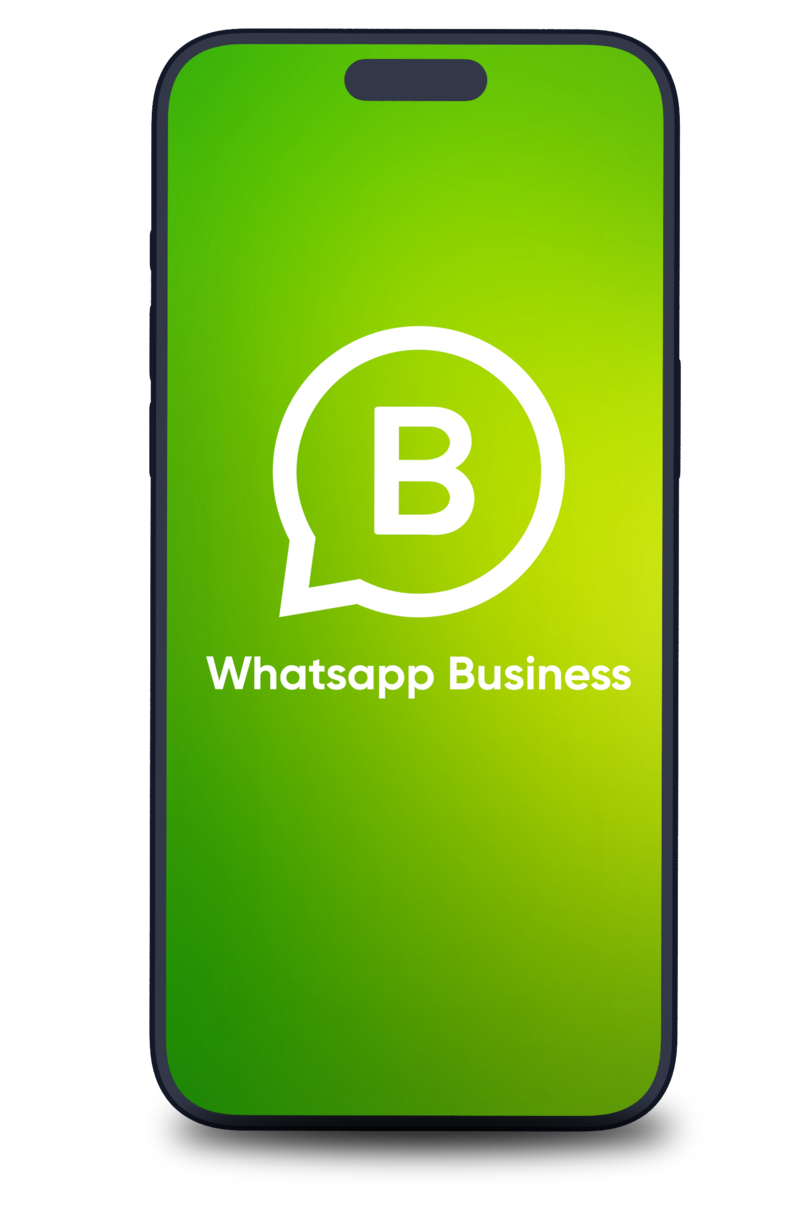 whatsapp business logo auf handy