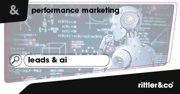 Werbeagentur Graz, Suchfeld, AI, Leadgenerierung, Roboter denkt an Tafel