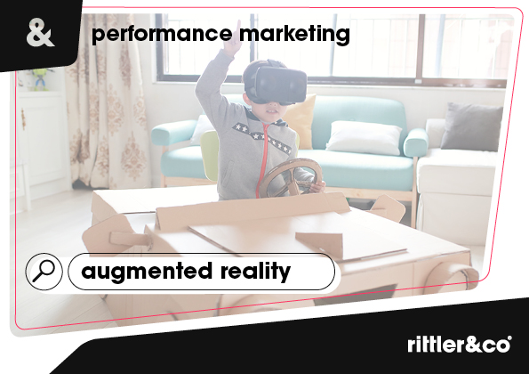 Grafikdesign für Rittler und Co für Performance Marketing mit Kind und VR im Hintergrund