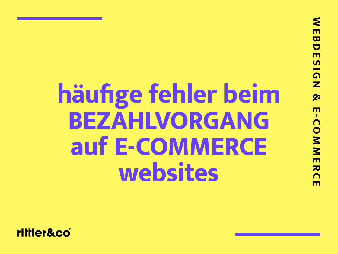 Grafikdesign für Rittler und Co für Webdesign und E-Commerce auf gelbem Hintergrund mit violetten Buchstaben 02