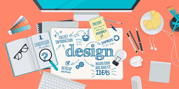 Grafikdesign, das zeigt, wie Design auf Papier aussieht