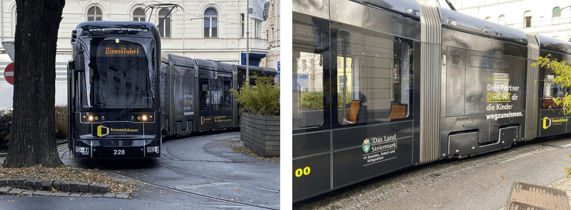 Werbung auf der Straßenbahn