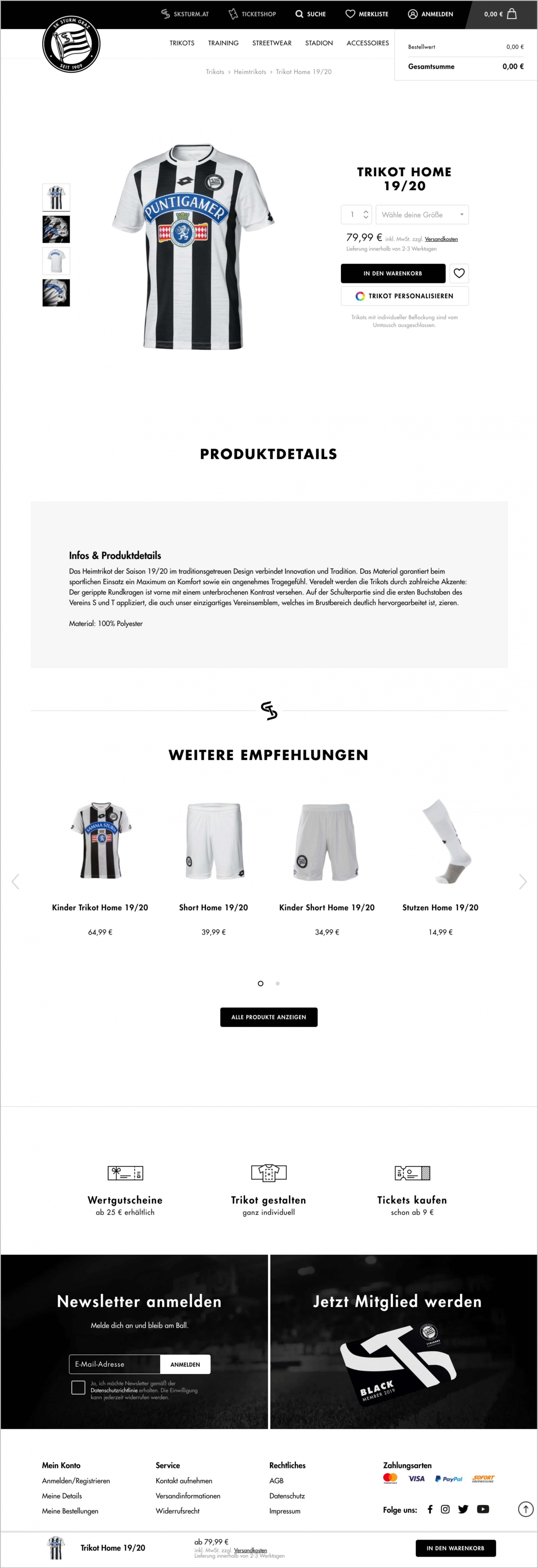 Sturm onlineshop Screenshot