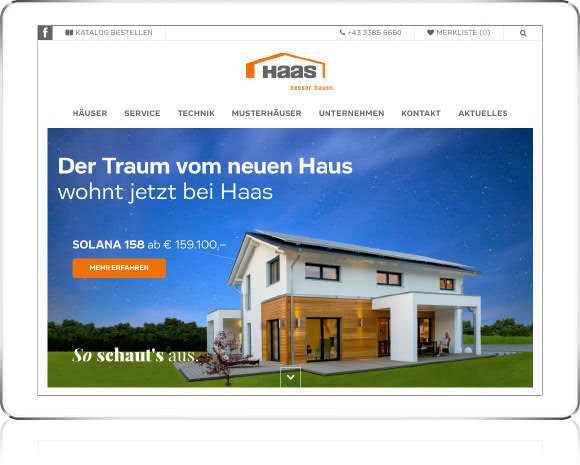 Haas Website Mockup Talbet