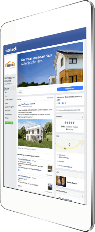haas facebook auf Tablet